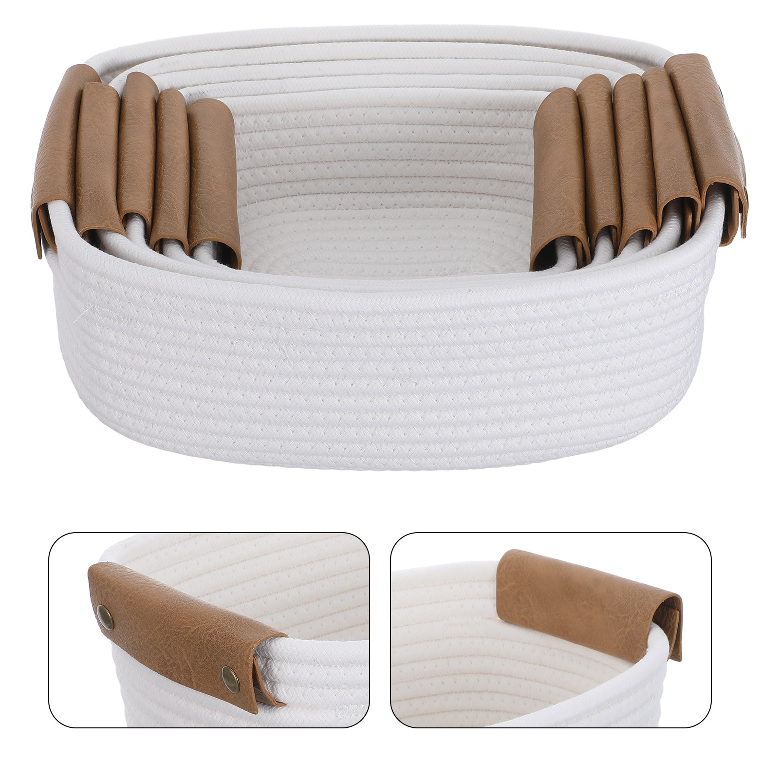 Baby Nursery Shelf - 5Pcs Nursery Storage Basket Set Cotton