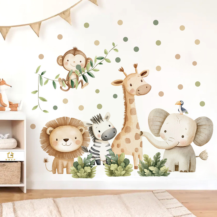 Baby Nursery Modern - Boho Forest Animals Wall Stickers for