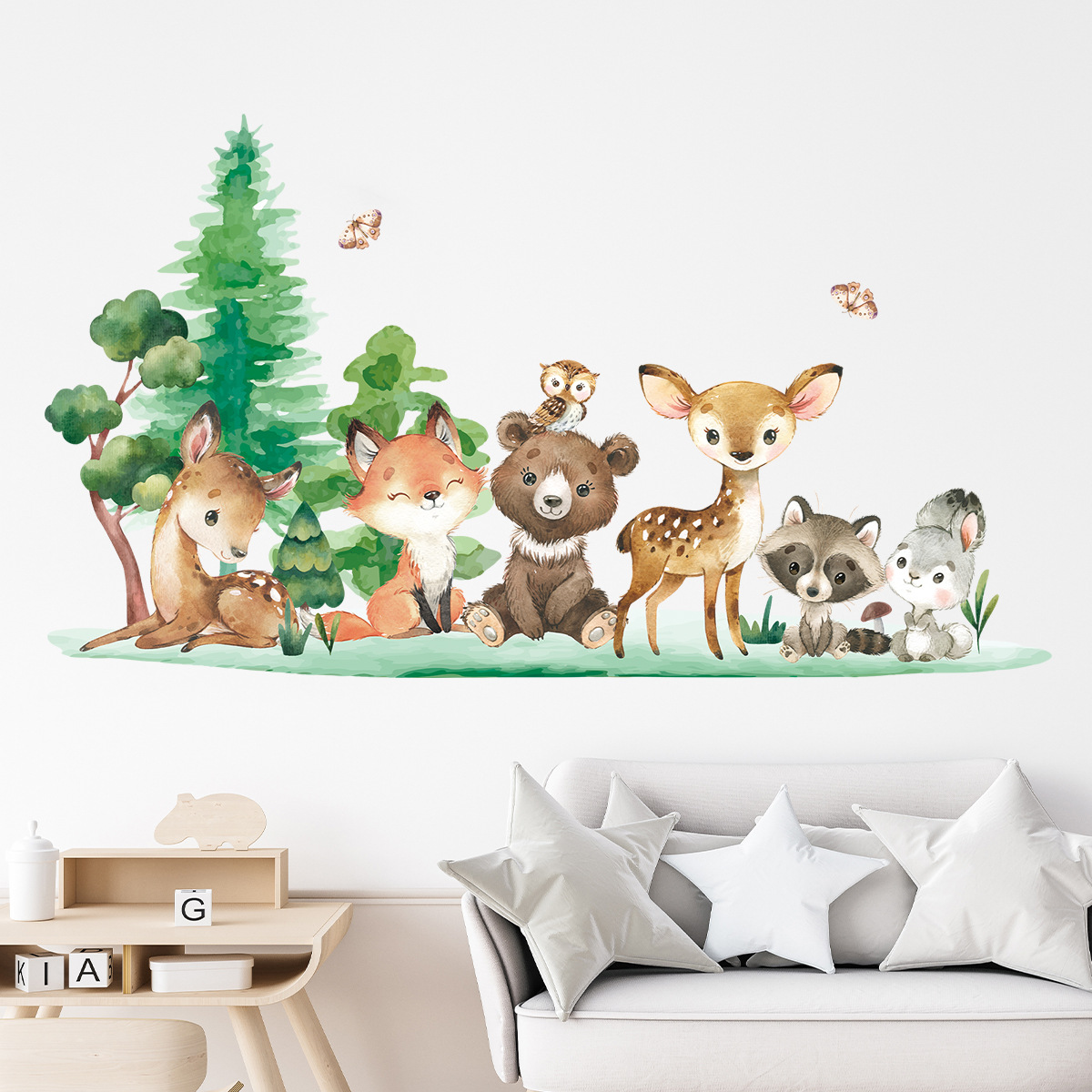 Baby Nursery Animal Theme - Forest Animals Theme Bear Deer Rabbit