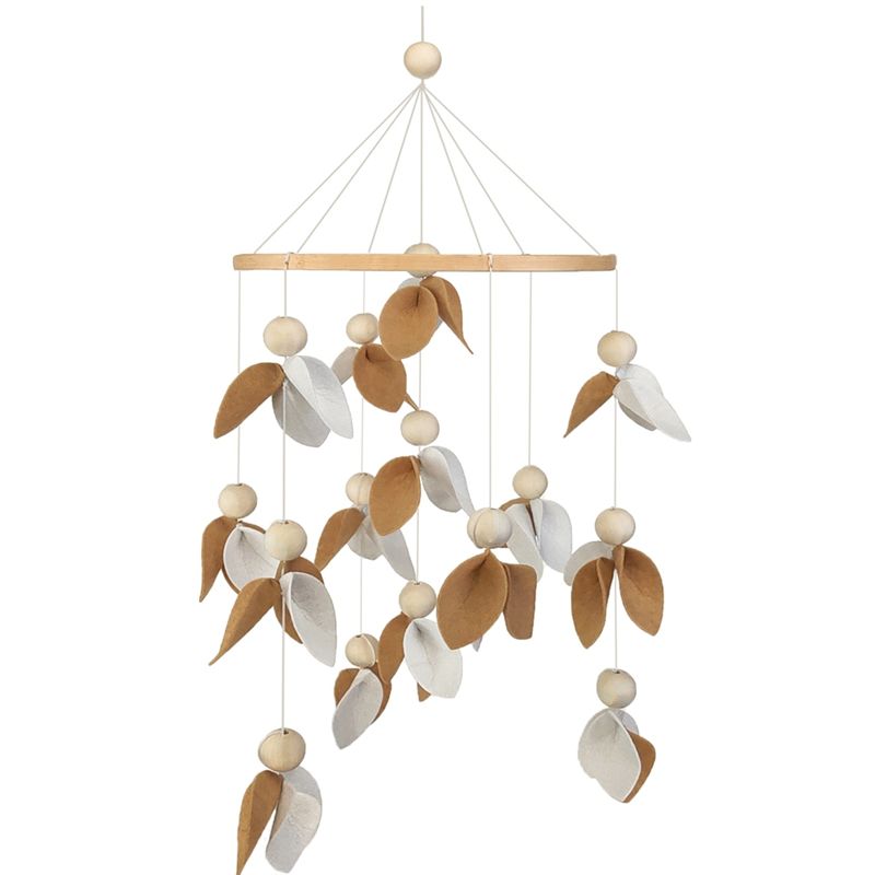 Baby Nursery Gender Neutral - A84E-Boho Felt Cloth Mobile For Crib-Leaf