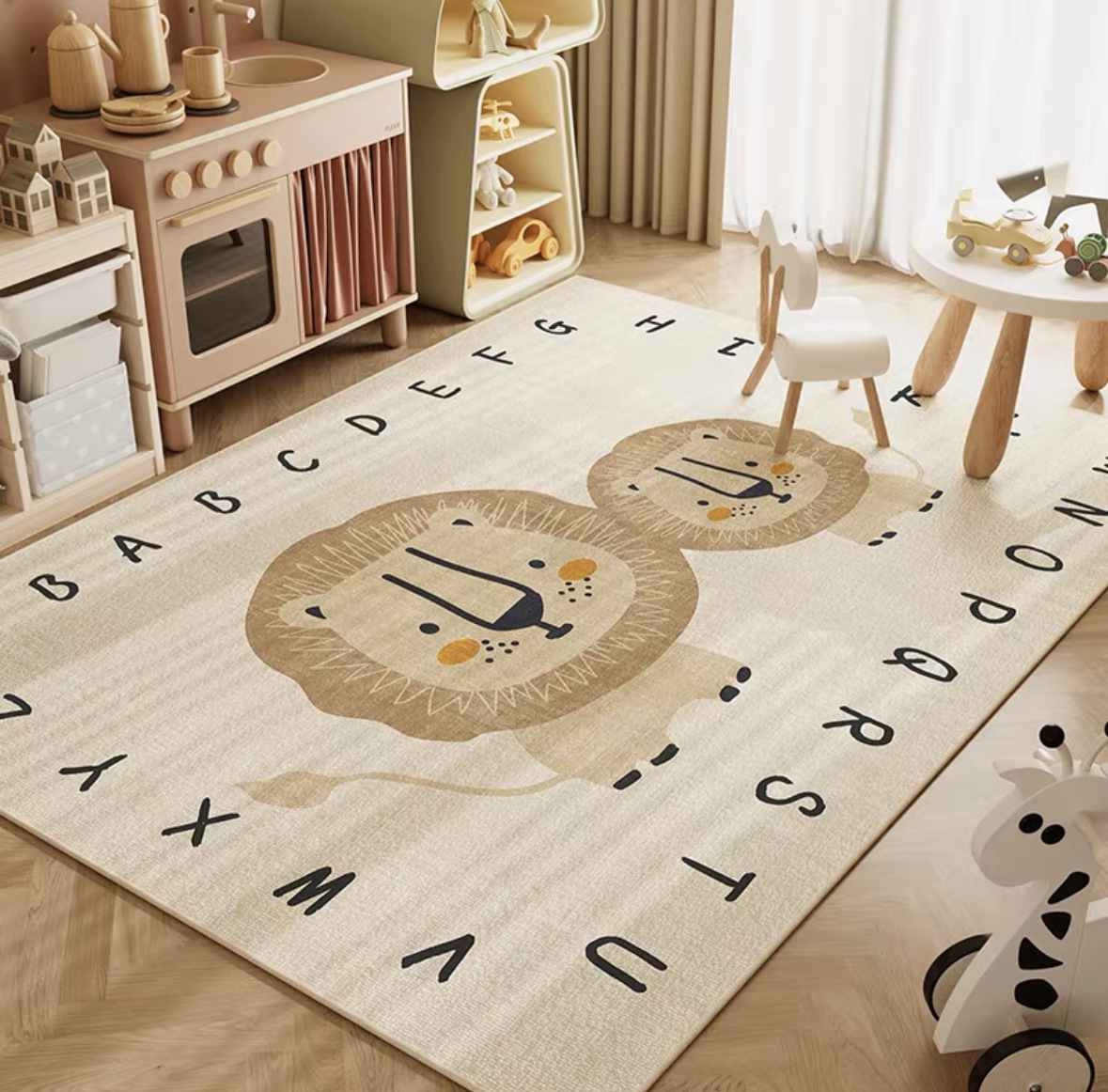 Baby Nursery Modern - VIKAMA Neutral Cartoon Lion Baby Crawling