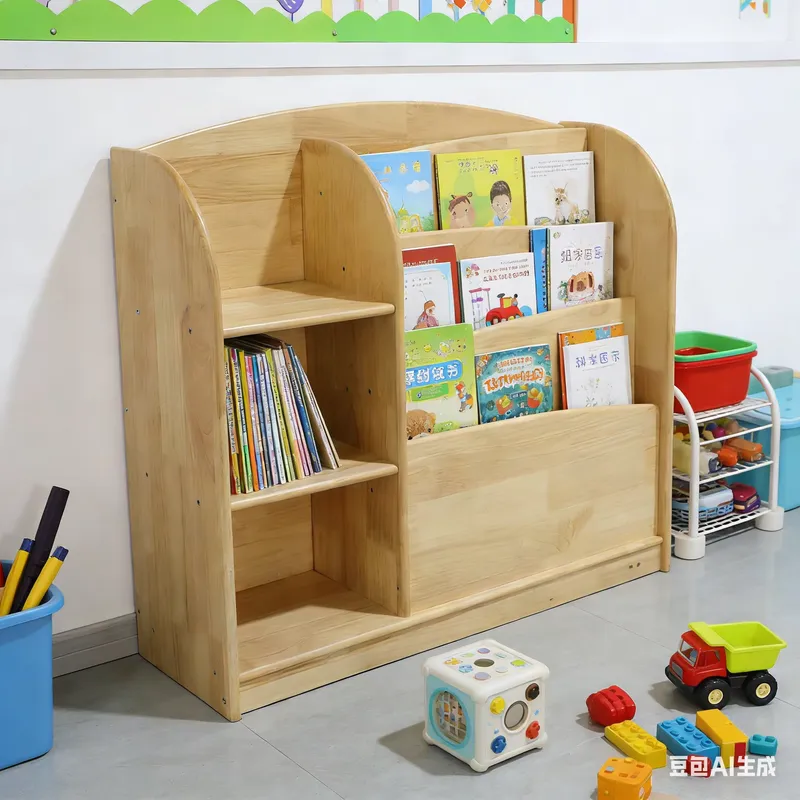 Baby Nursery Shelf - Solid Wood Kids Storage Cabinet Baby