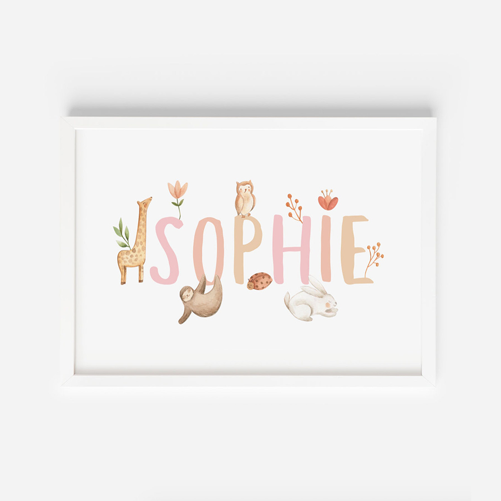 Baby Nursery Name Letters - Name Custom Poster Nursery Canvas Painting