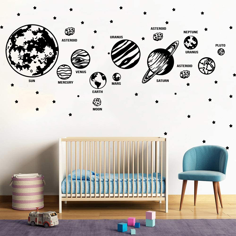 Baby Nursery Modern - Large Planets Solar System Space Star