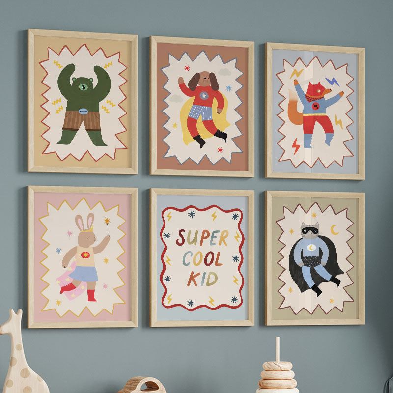 Baby Nursery Modern - Funny Cartoon Super Cool Kid Nursery