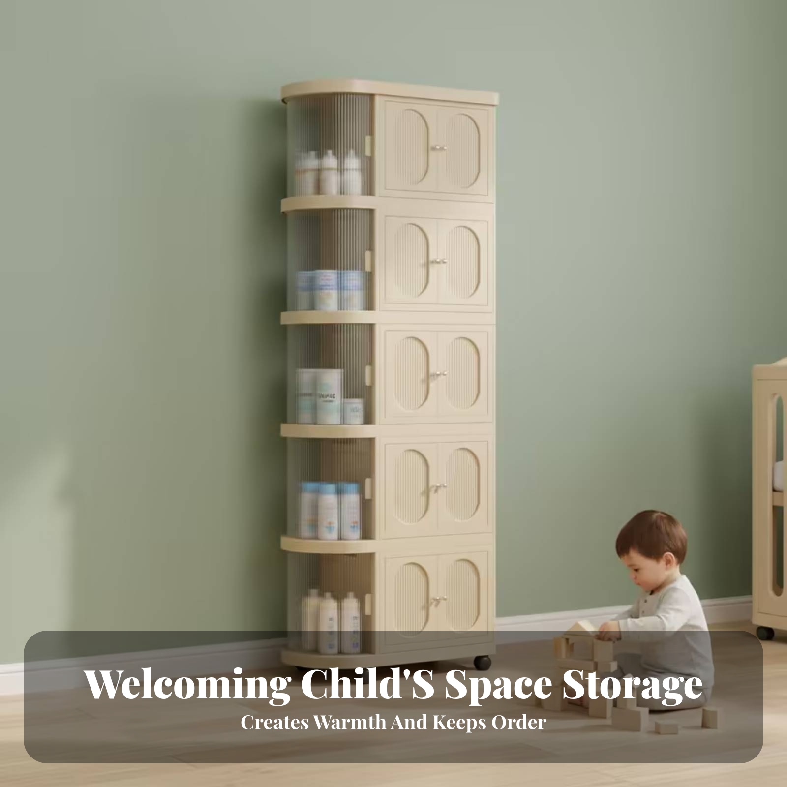 5-Tier Baby Cabinet Warm Beige - Baby Nursery Shelf 评论和价格