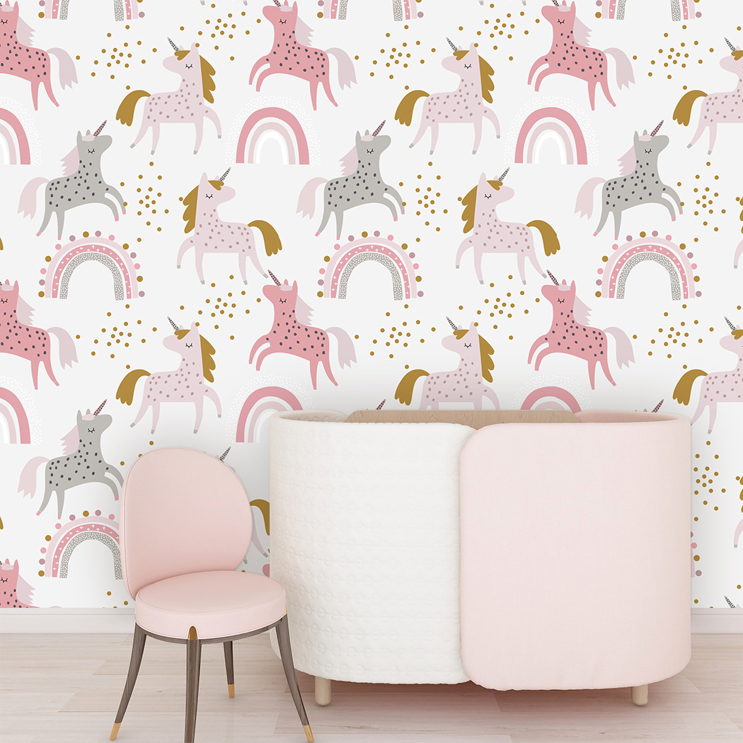 Nursery Wallpaper Baby Girl Bo - Baby Nursery Vinyl Wall Stickers 评论和价格