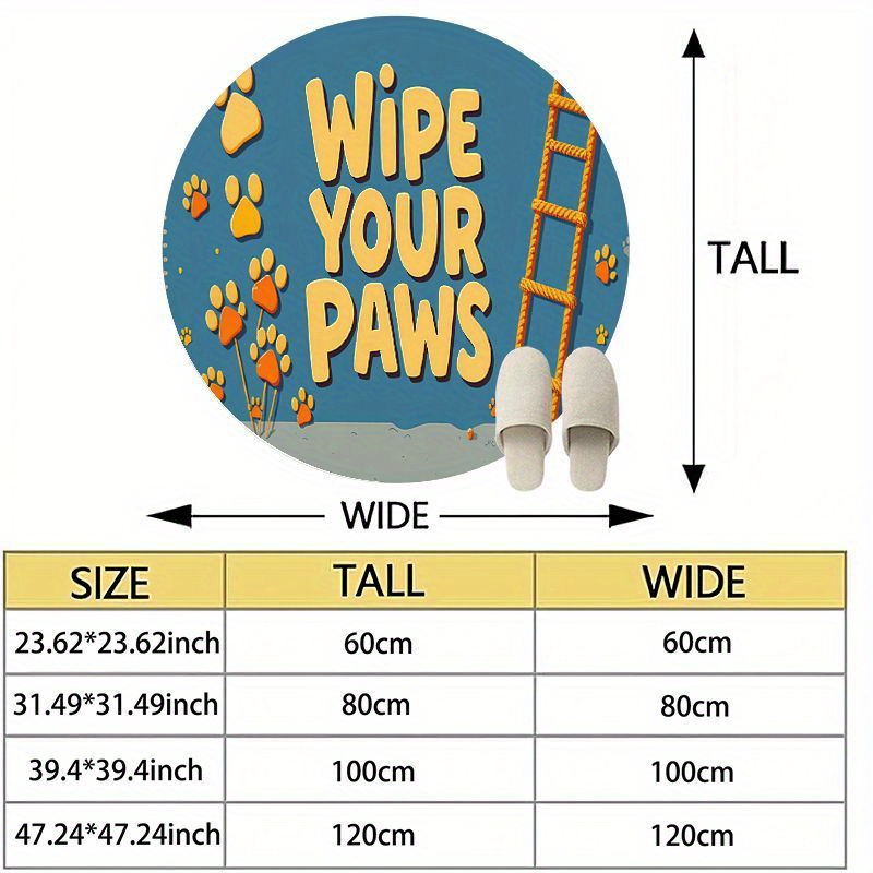 Round Paw Print Nursery Rug Cu - Baby Nursery Animal Theme 评论和价格