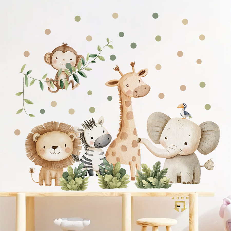 Boho Forest Animals Wall Stick - Baby Nursery Modern 评论和价格