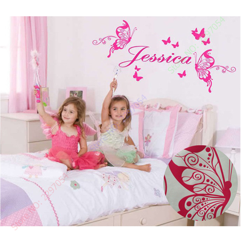 New Butterflies Personalized N - Baby Nursery Vinyl Wall Stickers 评论和价格