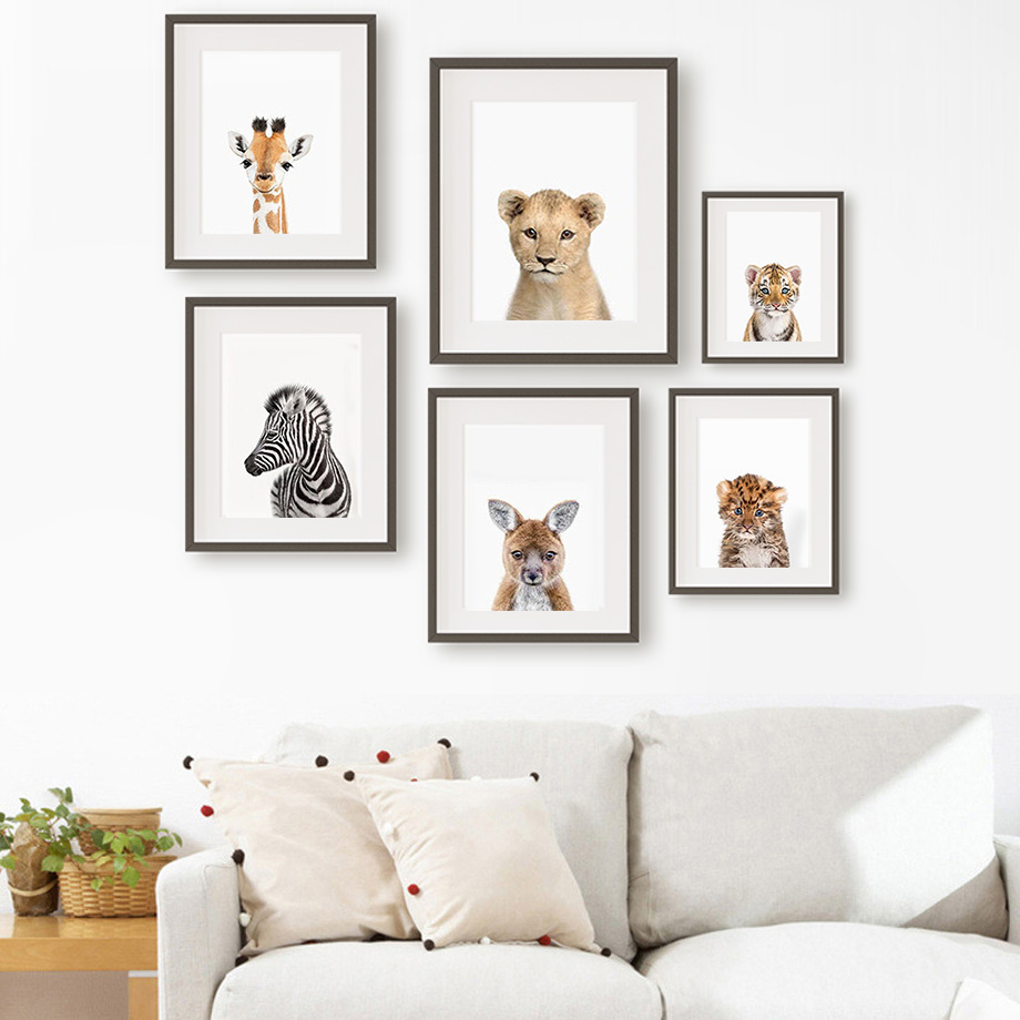 Baby Animal Nursery Wall Art P - Baby Zoo Nursery 评论和价格