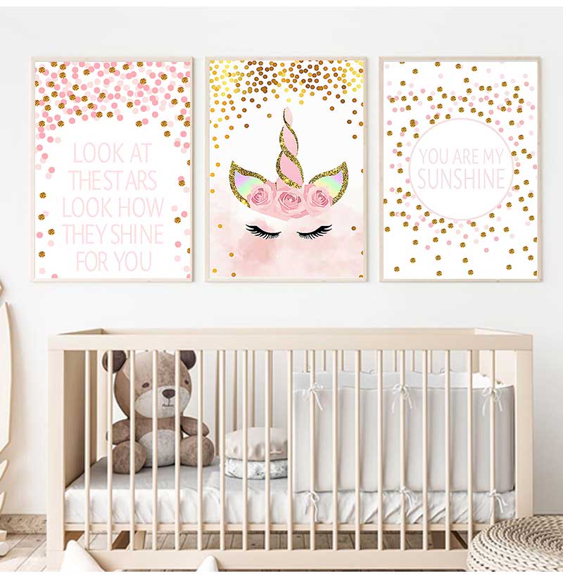 Decorative Picture Baby Girl B - Baby Nursery Pink 评论和价格
