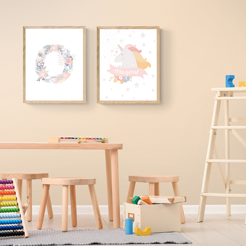 1PC frameless Floral Alphabet  - Baby Nursery Pink 评论和价格