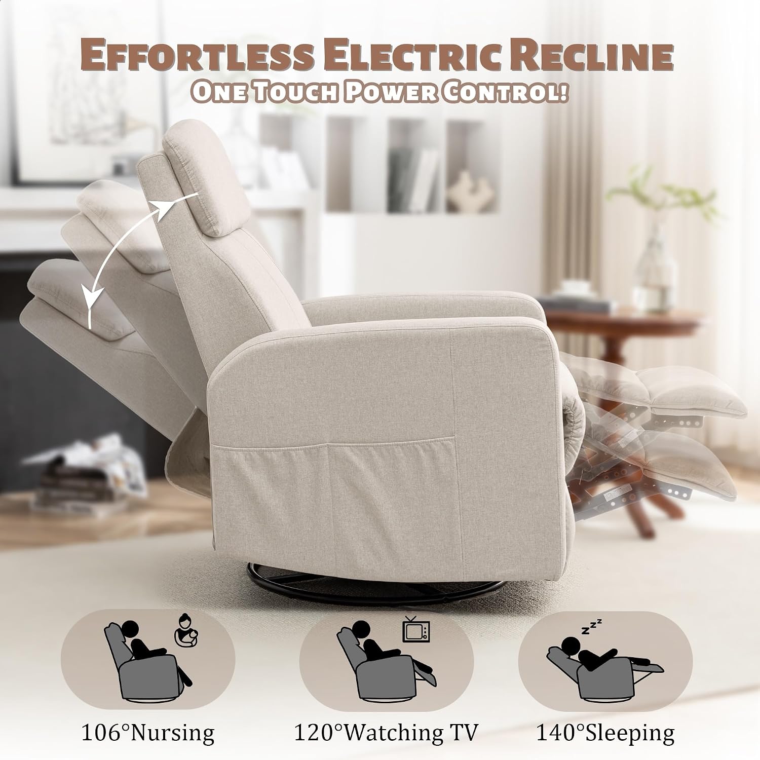Power Recliner Chair for Adult - Rocking Chair Nursery 评论和价格