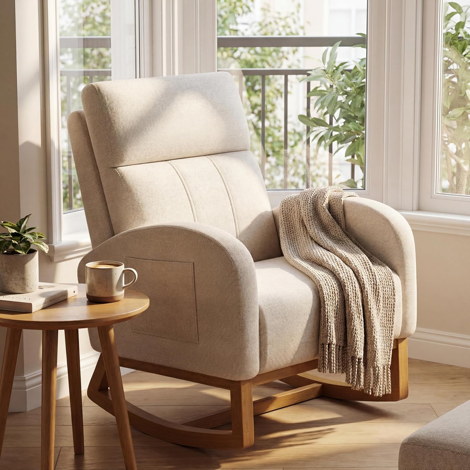 #Comfy High Backrest Upholster - Rocking Chair Nursery 评论和价格