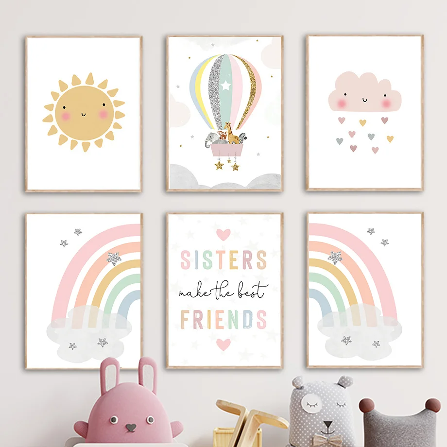 Giraffe Elephant Hot Balloon S - Baby Name Wall Art 评论和价格