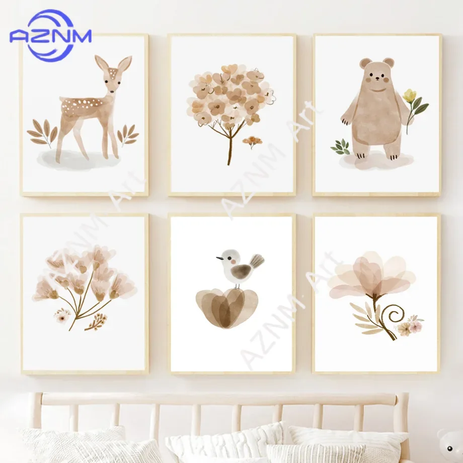 Boho Nursery Wall Art Canvas - - Baby Nursery Gender Neutral 评论和价格