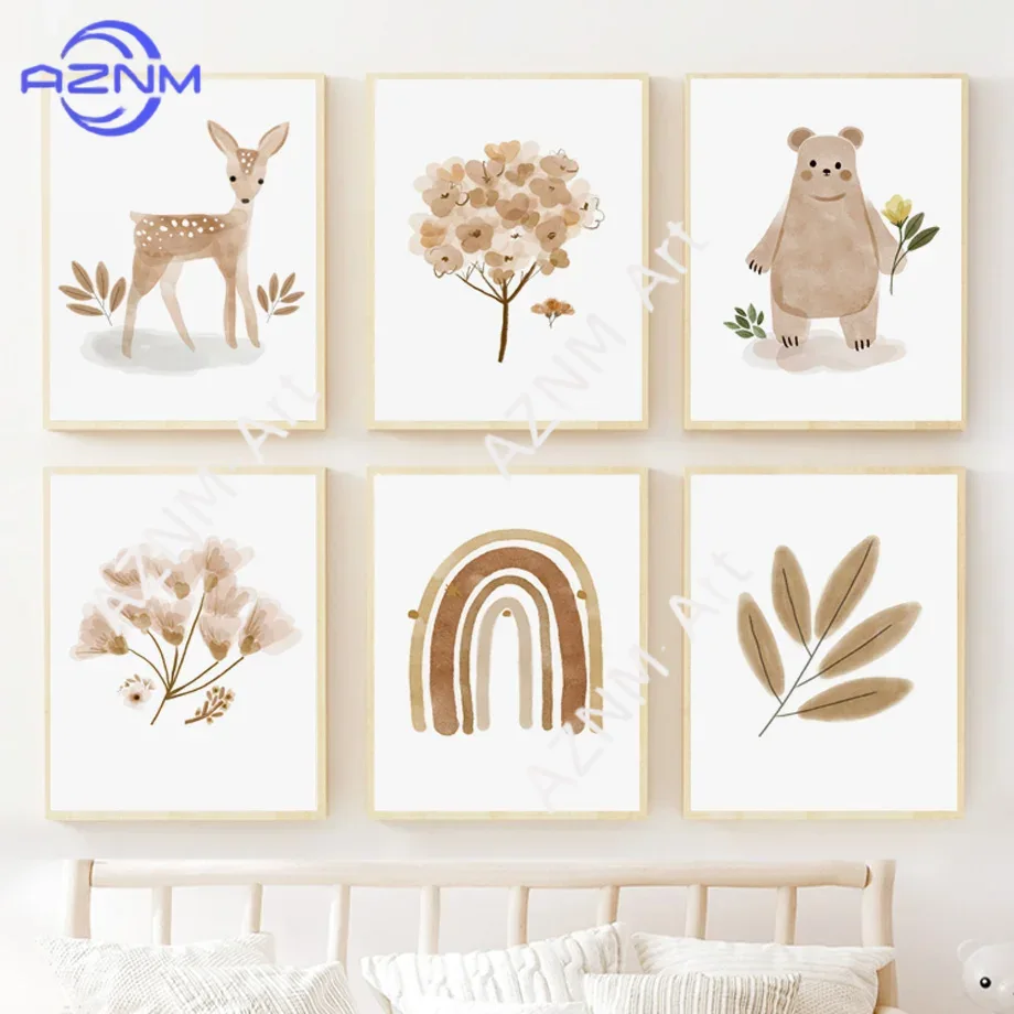 Boho Nursery Wall Art Canvas - - Baby Nursery Gender Neutral 评论和价格