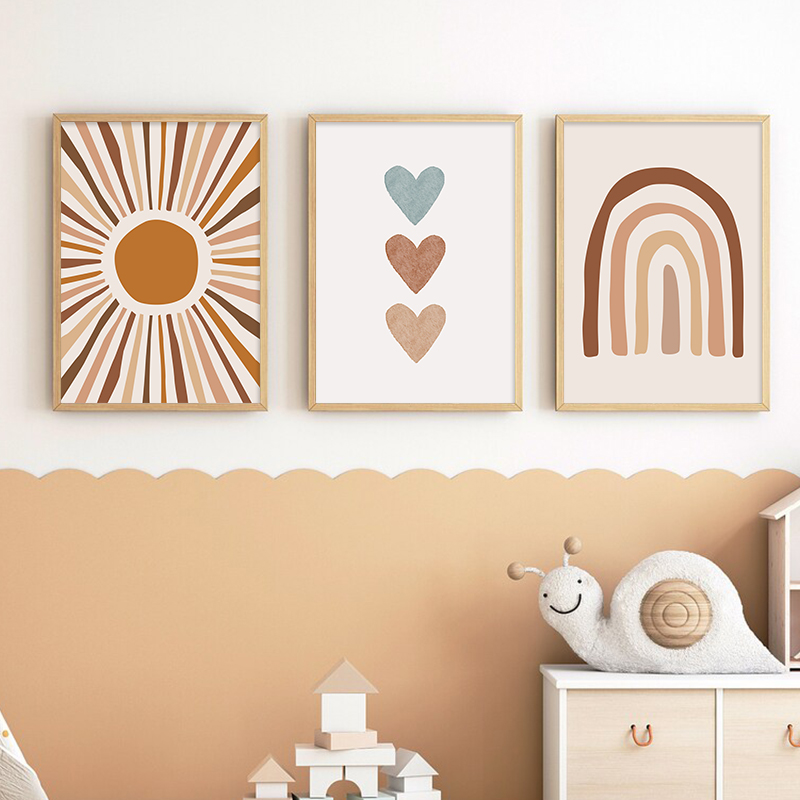 Abstract Sun Rainbow Custom Ba - Baby Name Wall Art 评论和价格