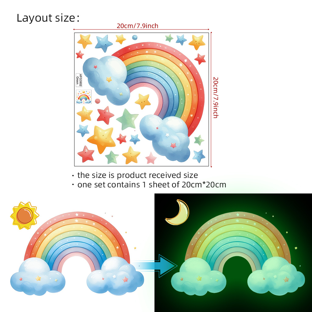 Cartoon Rainbow Luminous Wall  - Baby Nursery Diy 评论和价格