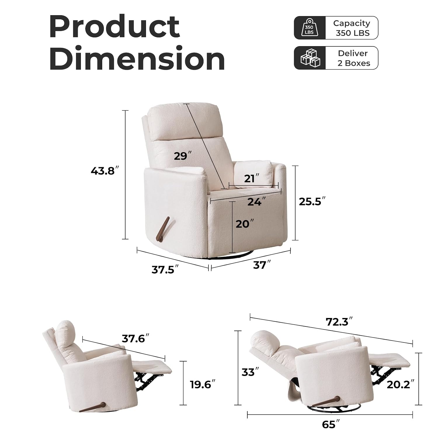 Oversized Swivel Recliner Chai - Rocking Chair Nursery 评论和价格