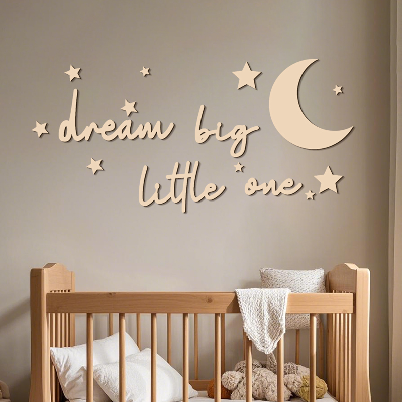 Dream Big Little One Wooden Si - Baby Nursery Modern 评论和价格