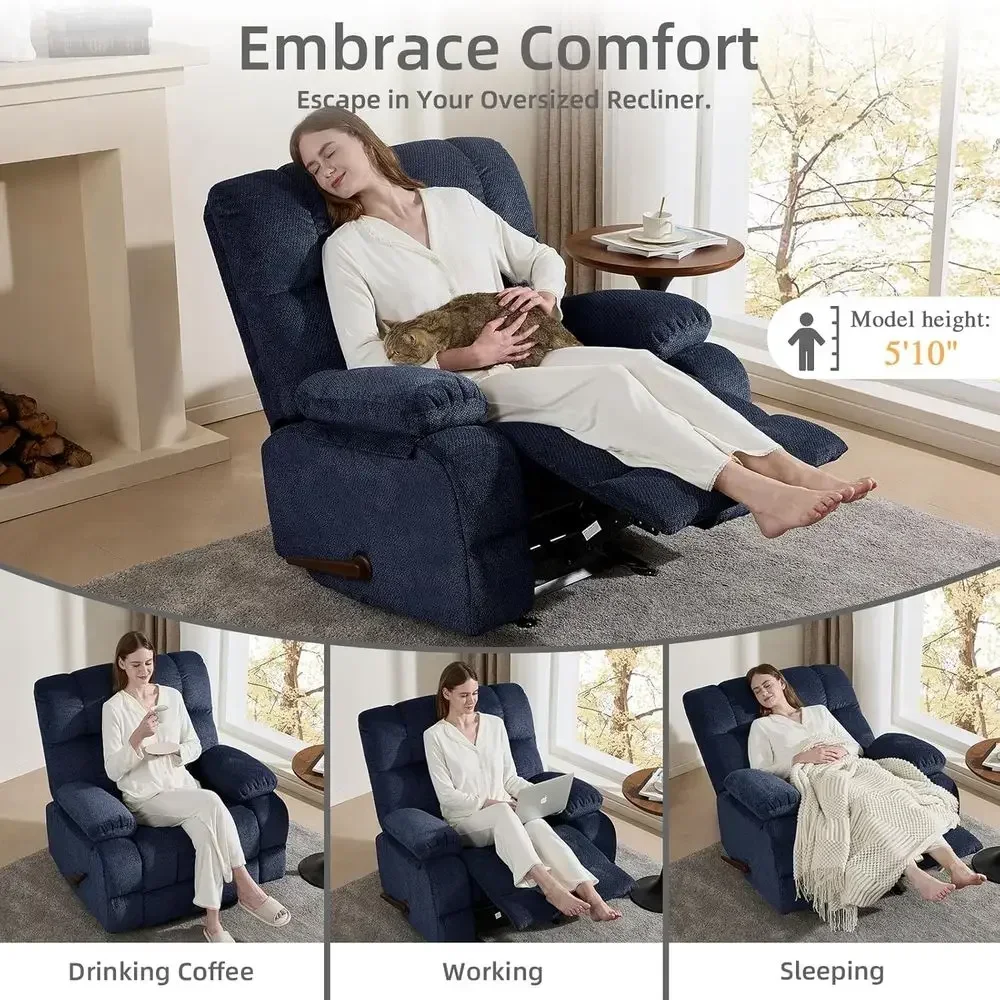 Extra-Wide Manual Rocking Recl - Rocking Chair Nursery 评论和价格