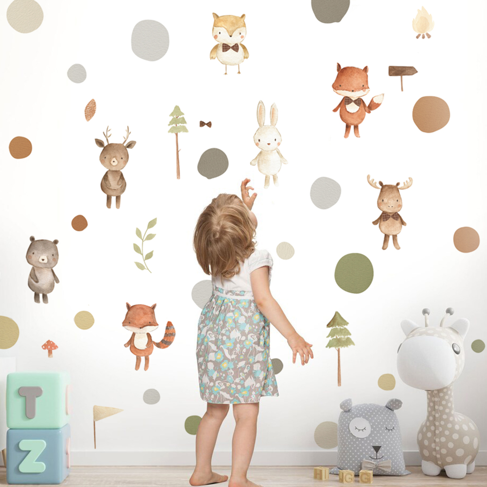 Cartoon Cute Fox Rabbit Animal - Baby Nursery Modern 评论和价格