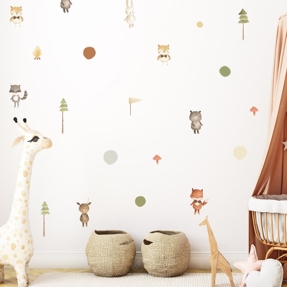 Cartoon Cute Fox Rabbit Animal - Baby Nursery Modern 评论和价格