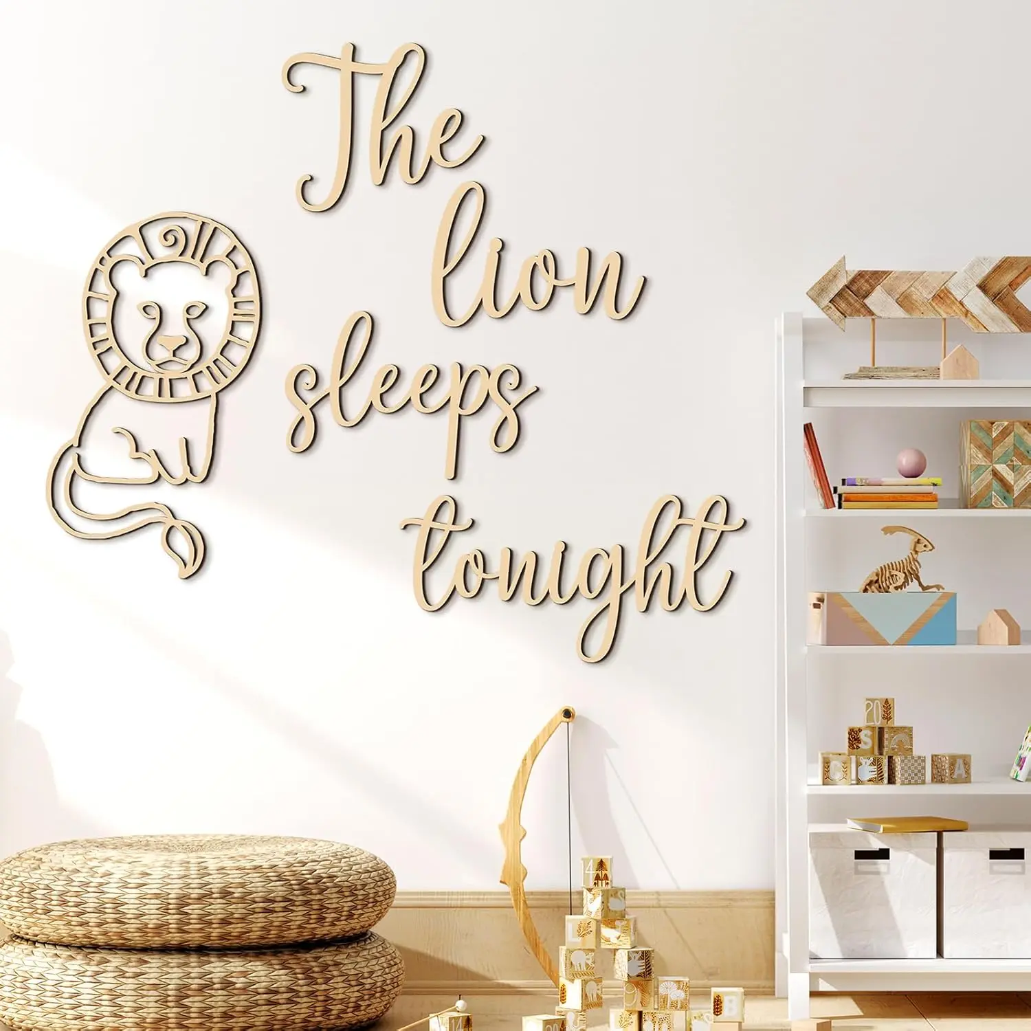 The Lion Sleeps Tonight Wooden - Baby Nursery Animal Theme 评论和价格