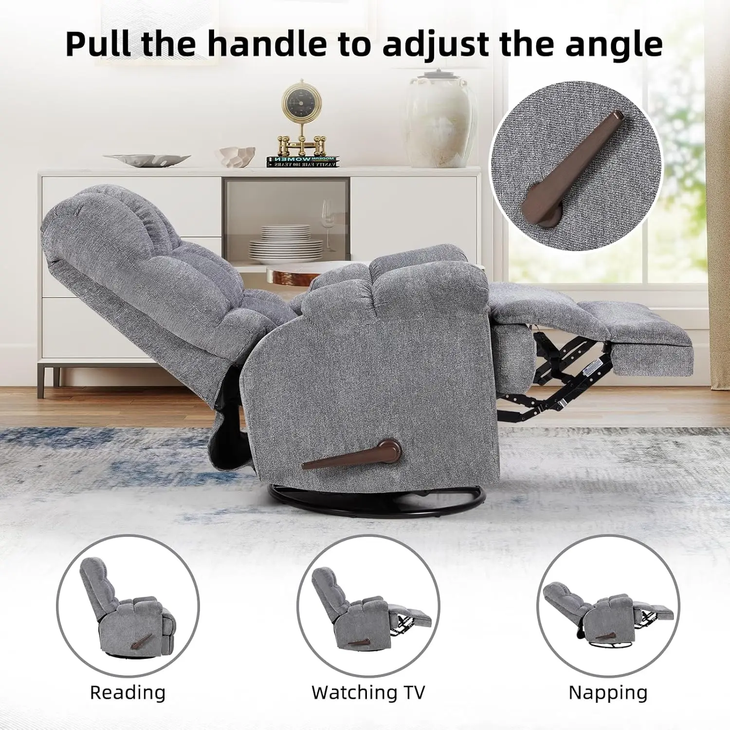 Grey Swivel Rocker Recliner Gl - Rocking Chair Nursery 评论和价格