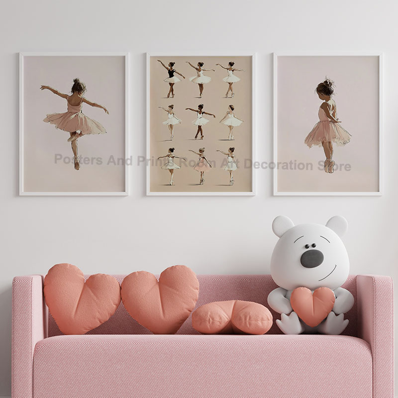 Modern Pink Baby Girl Ballet S - Baby Nursery Pink 评论和价格