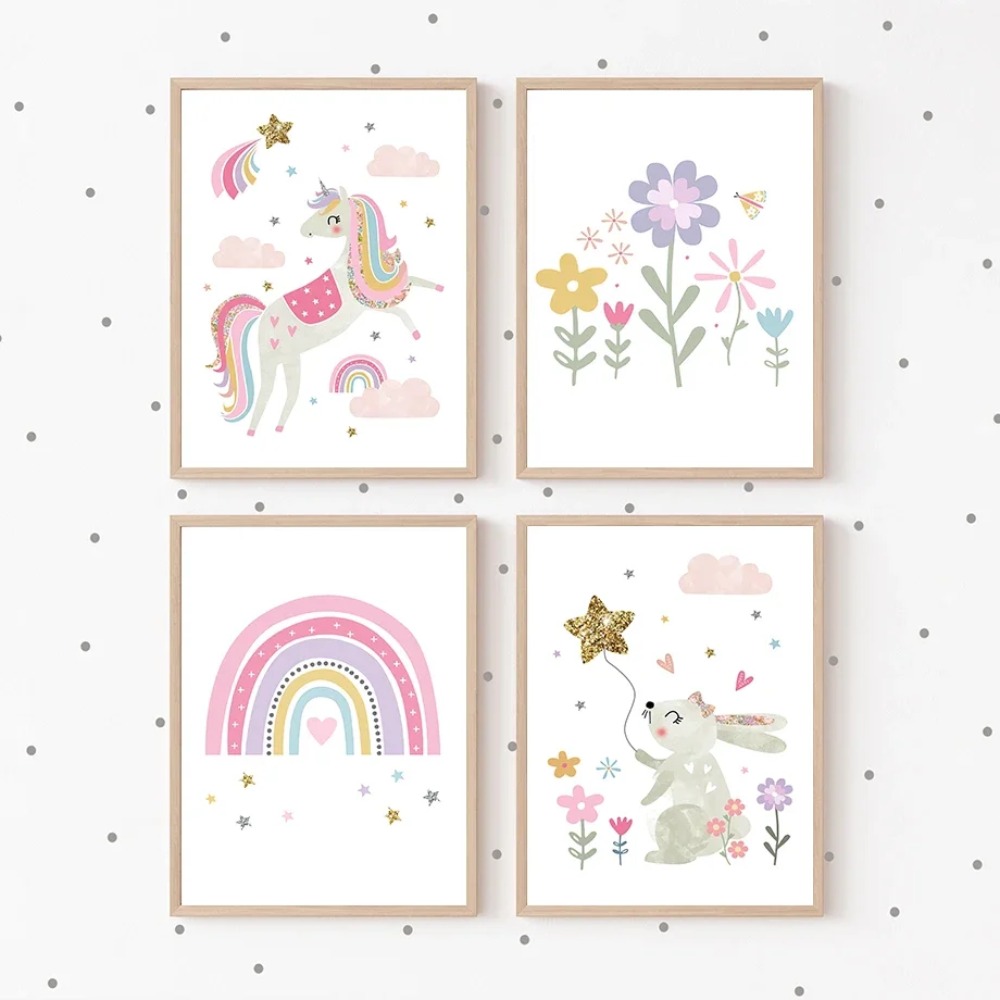 Pink Unicorn Rabbit Rainbow Cl - Baby Nursery Pink 评论和价格