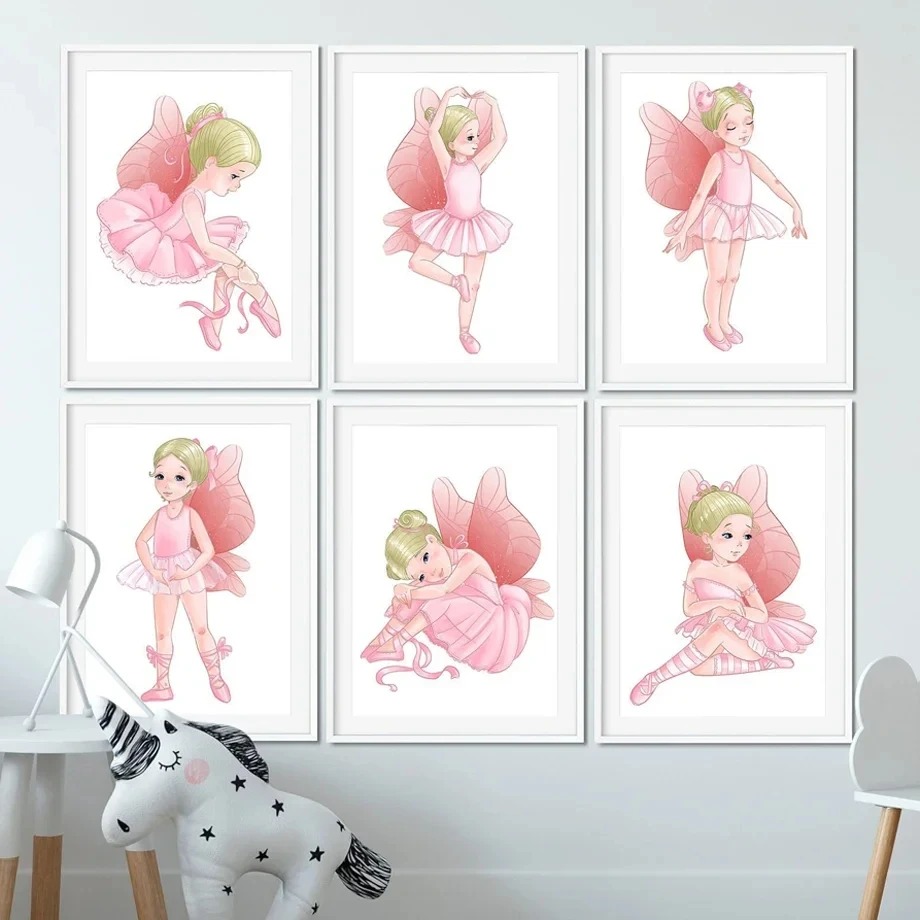 Pink Ballet Girl Ballerina Nur - Baby Nursery Pink 评论和价格