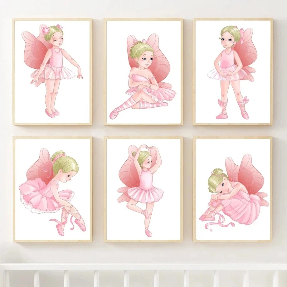 Pink Ballet Girl Ballerina Nur - Baby Nursery Pink 评论和价格