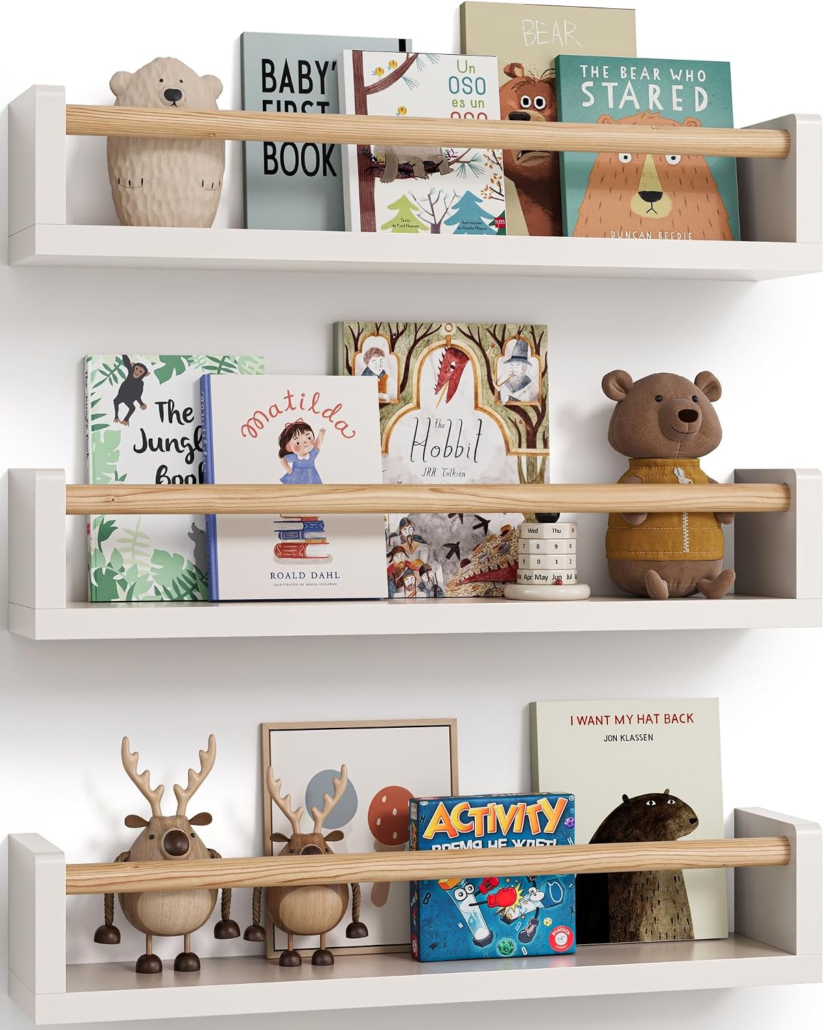 Set of 3 floating nursery book - Baby Nursery Shelf 评论和价格