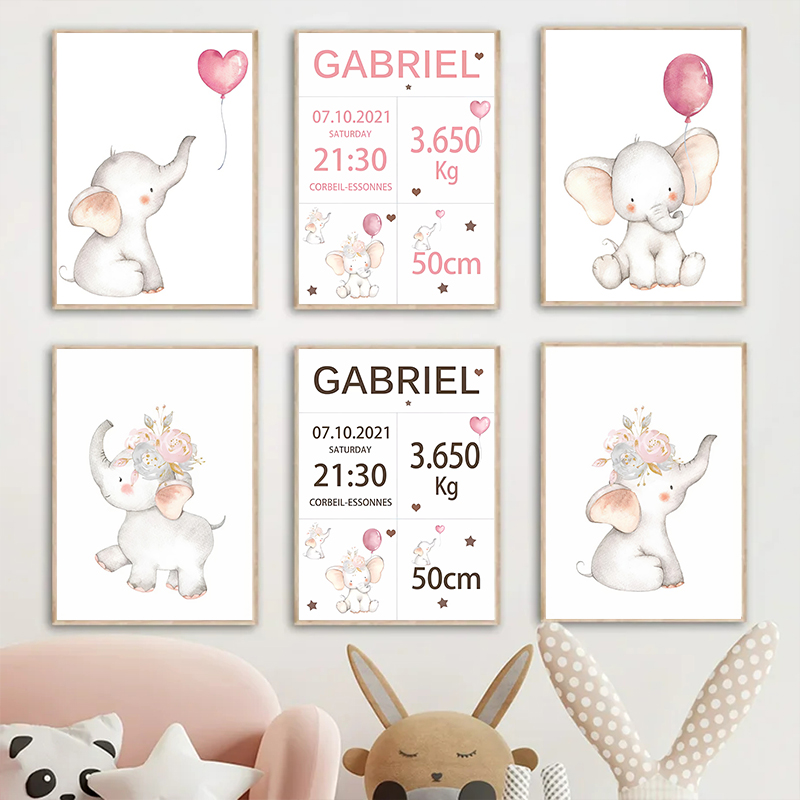 Pink Baby Customized Name Date - Baby Nursery Pink 评论和价格