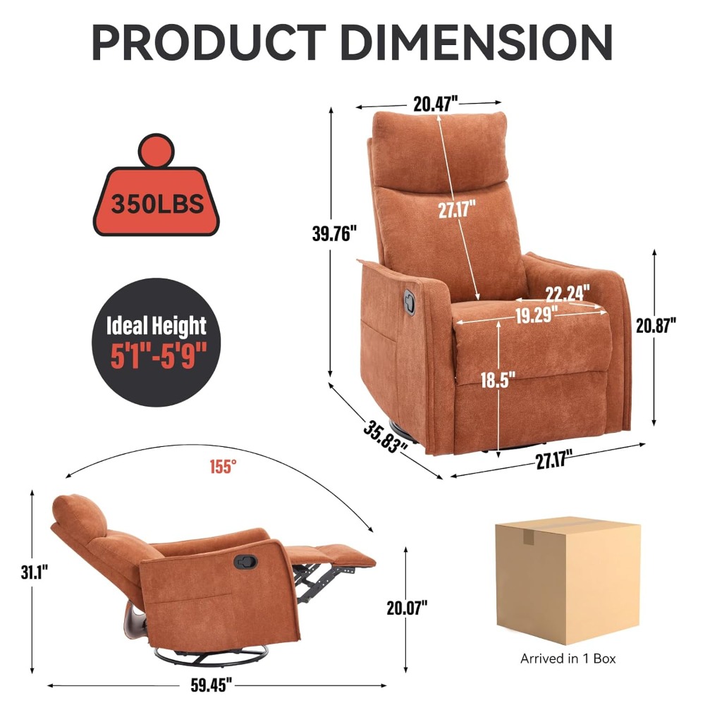 360 Swivel Rocking Recliner Ch - Rocking Chair Nursery 评论和价格
