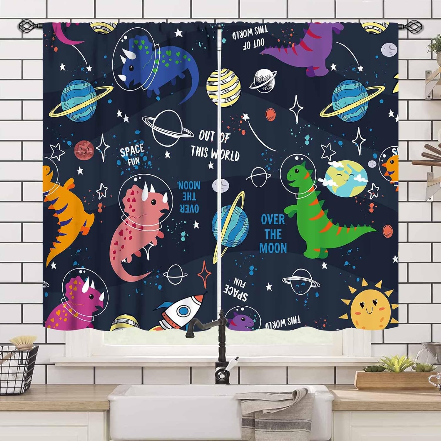 Dinosaur Curtains for Kids Roo - Baby Nursery Animal Theme 评论和价格