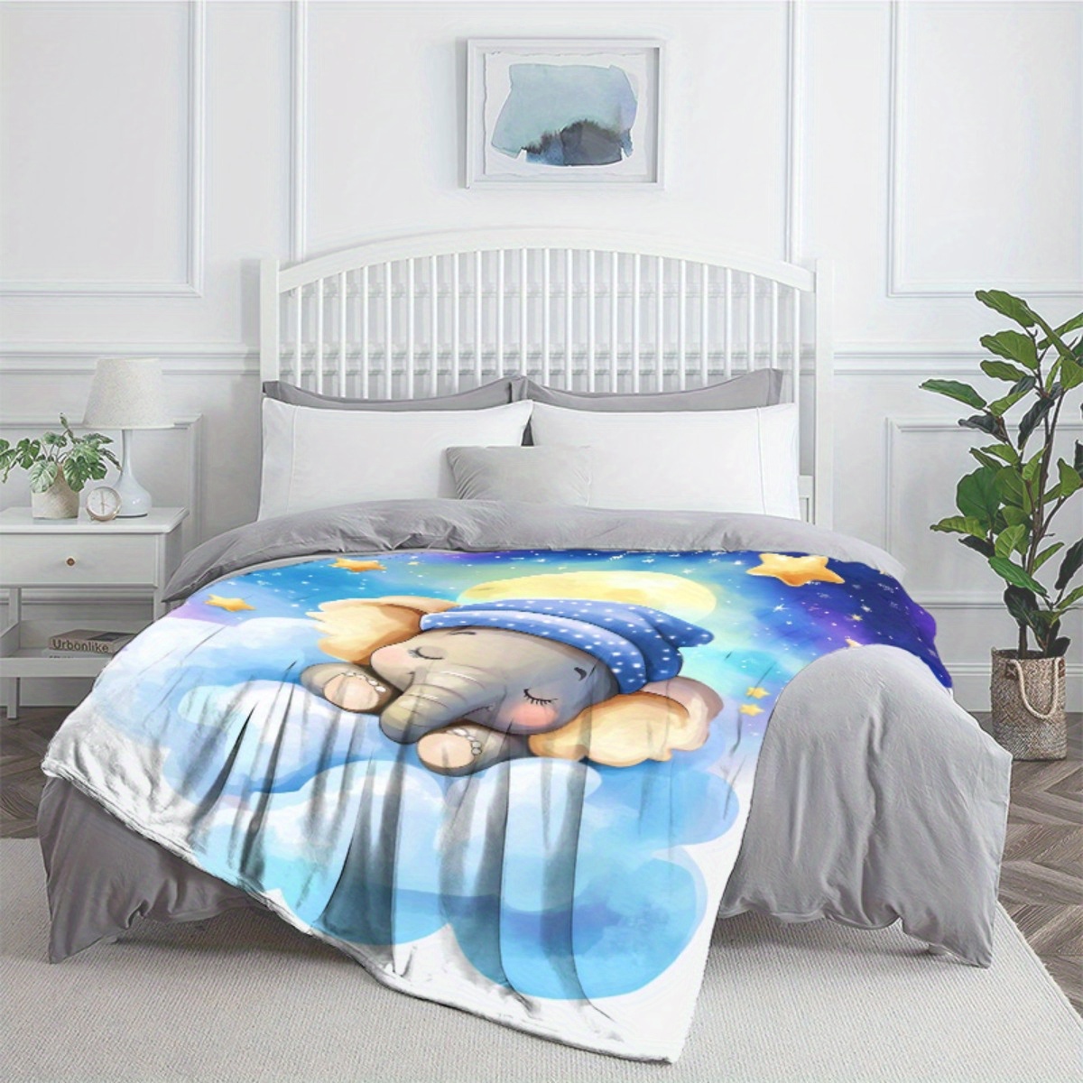 Sleeping Baby Elephant Cloud S - Baby Nursery Animal Theme 评论和价格
