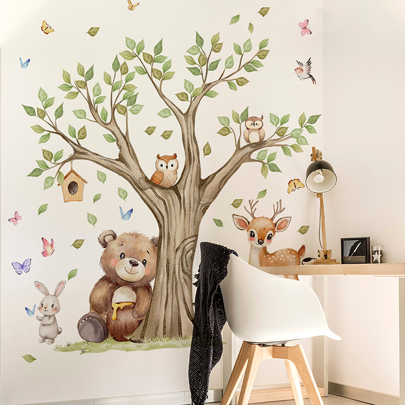 Cartoon Jungle Animals Park Wa - Baby Nursery Diy 评论和价格
