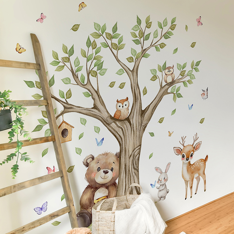 Cartoon Jungle Animals Park Wa - Baby Nursery Diy 评论和价格