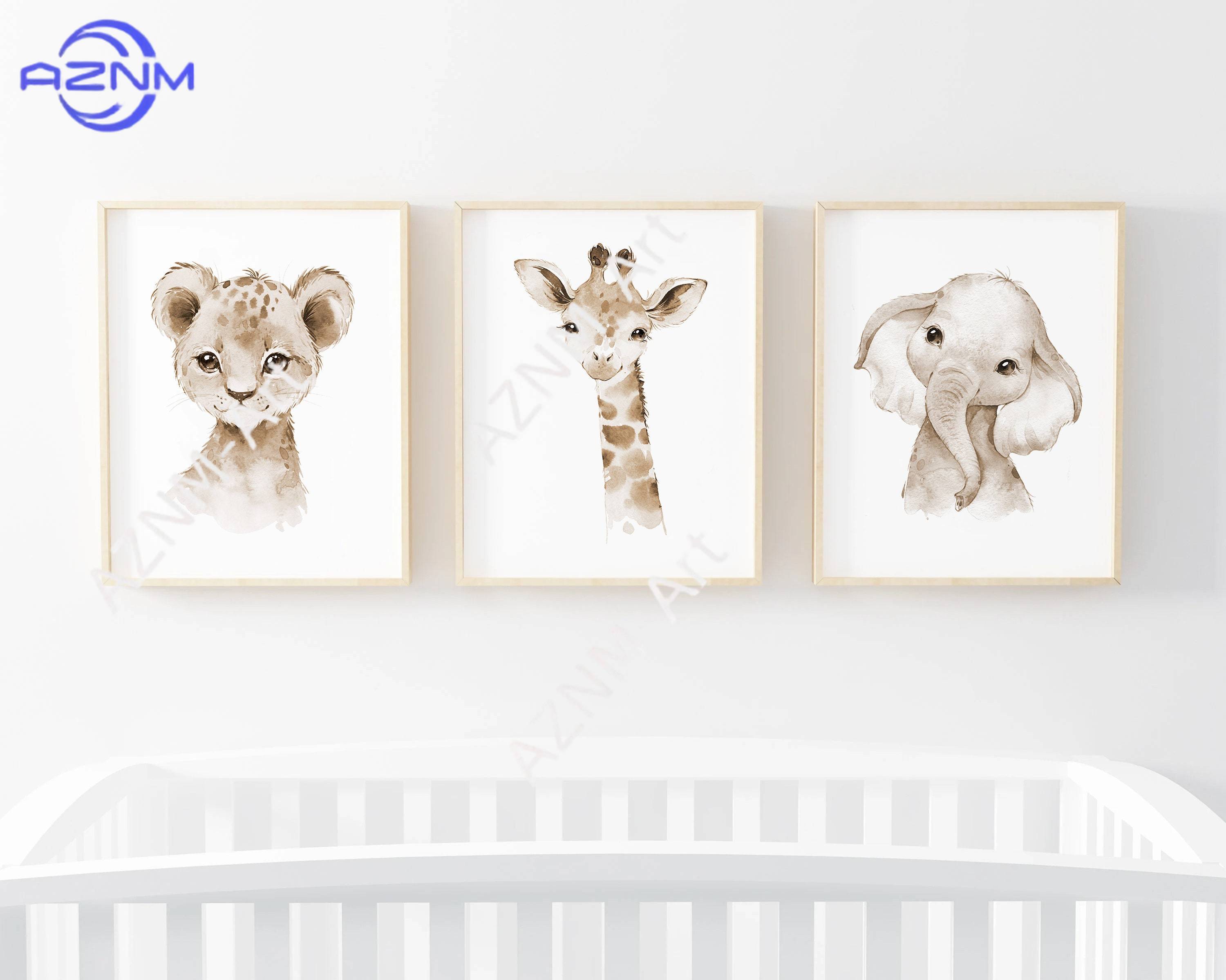 1PC/3PCS Nursery Animals Wall  - Baby Nursery Gender Neutral 评论和价格