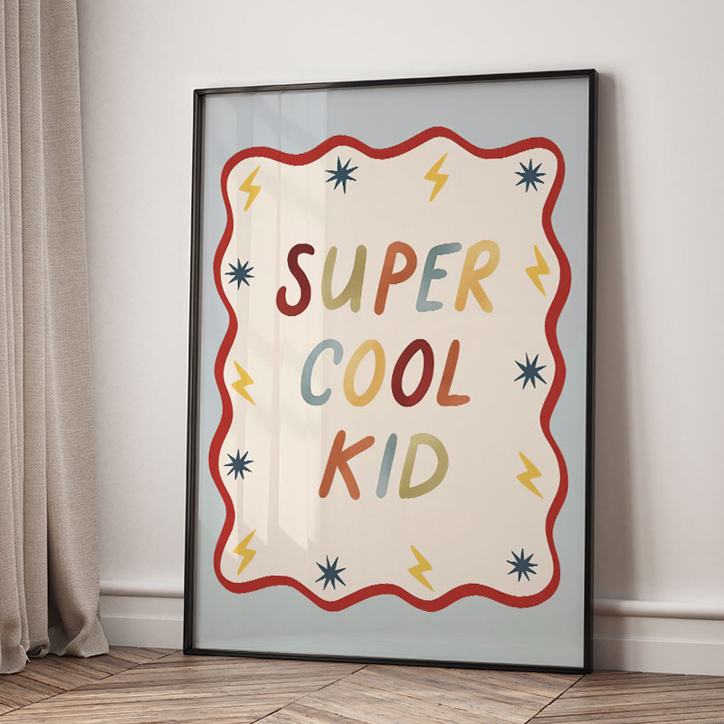 Funny Cartoon Super Cool Kid N - Baby Nursery Modern 评论和价格