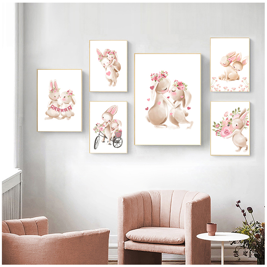 Pink Flowers Cartoon Picture G - Baby Nursery Pink 评论和价格