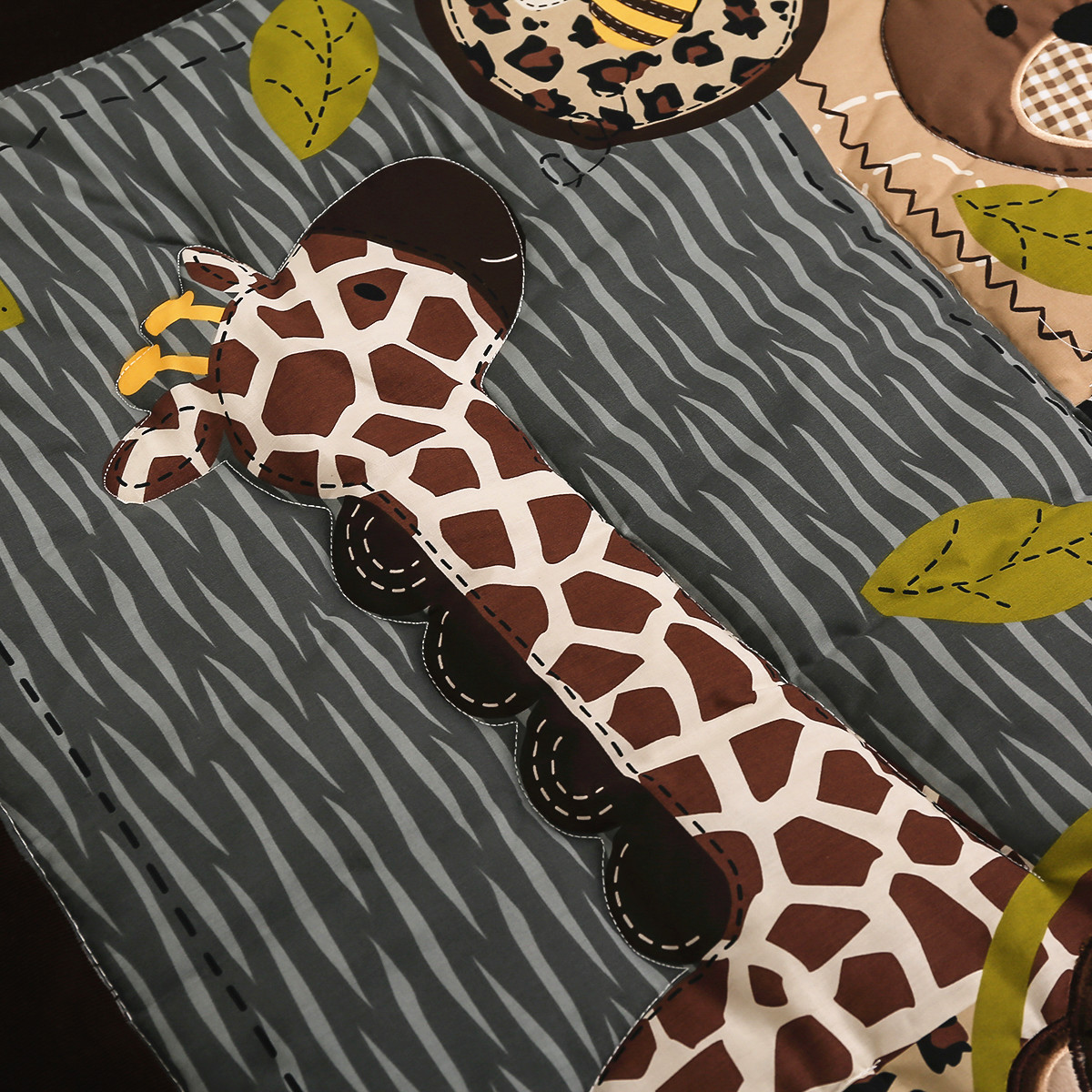 3Pcs Embroidered Newborn Baby  - Baby Nursery Animal Theme 评论和价格