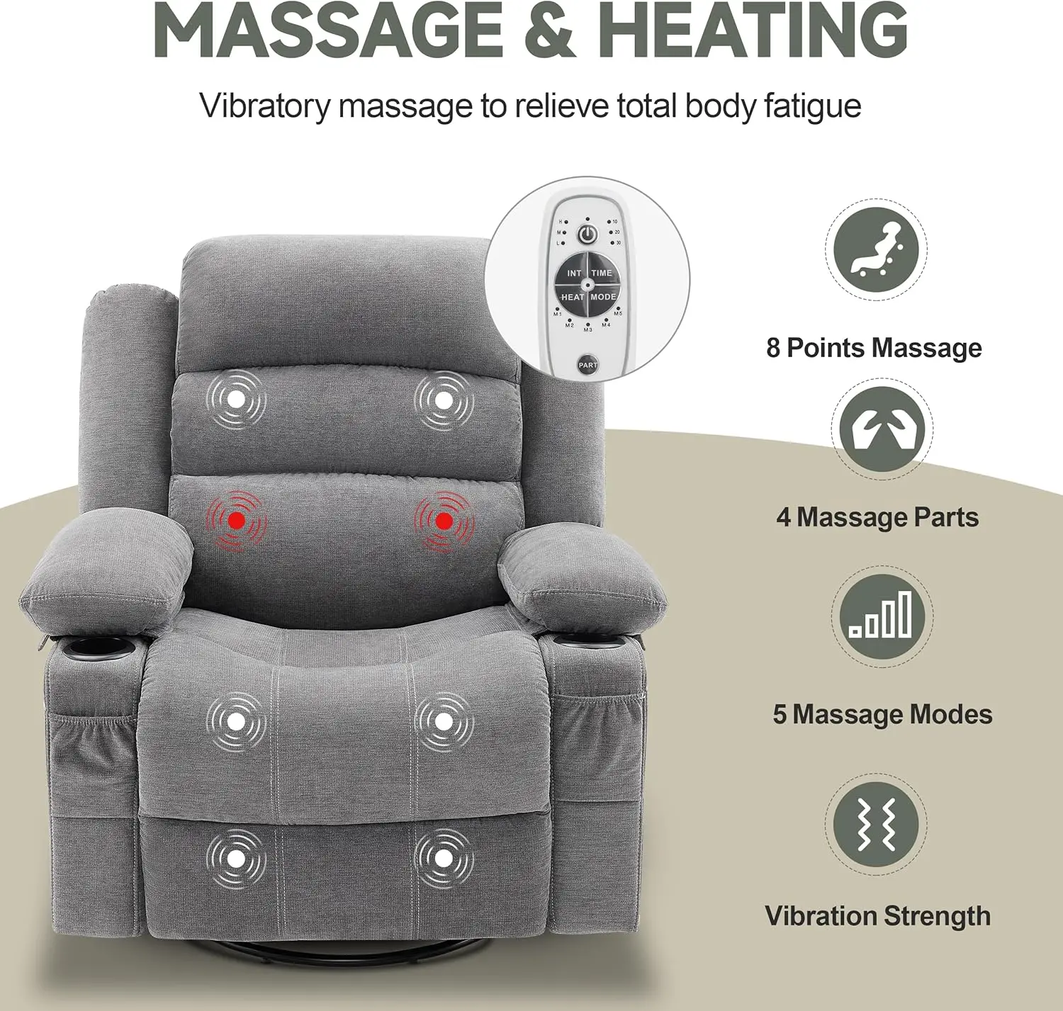 360 Degree Swivel Rocking Mass - Rocking Chair Nursery 评论和价格